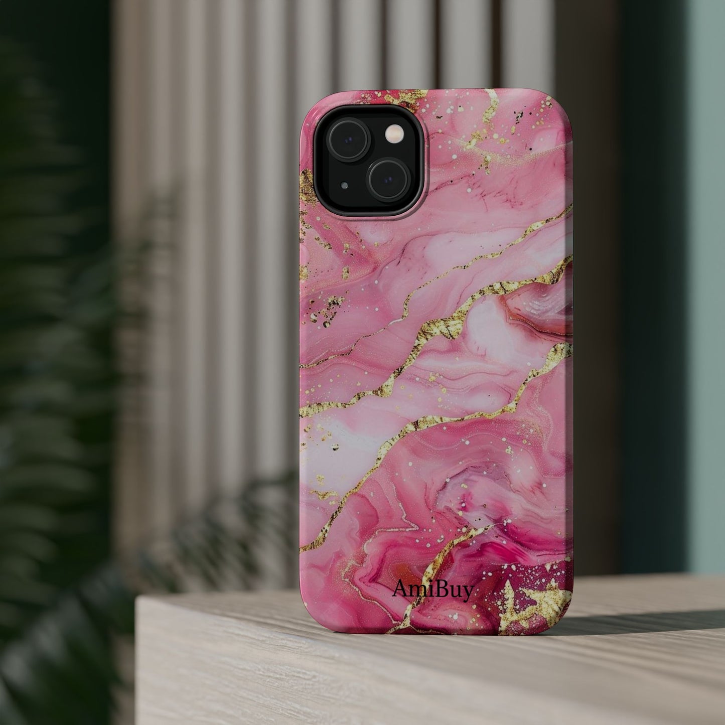 Pink Gold Marble Magnetic Impact-Resistant Phone Case