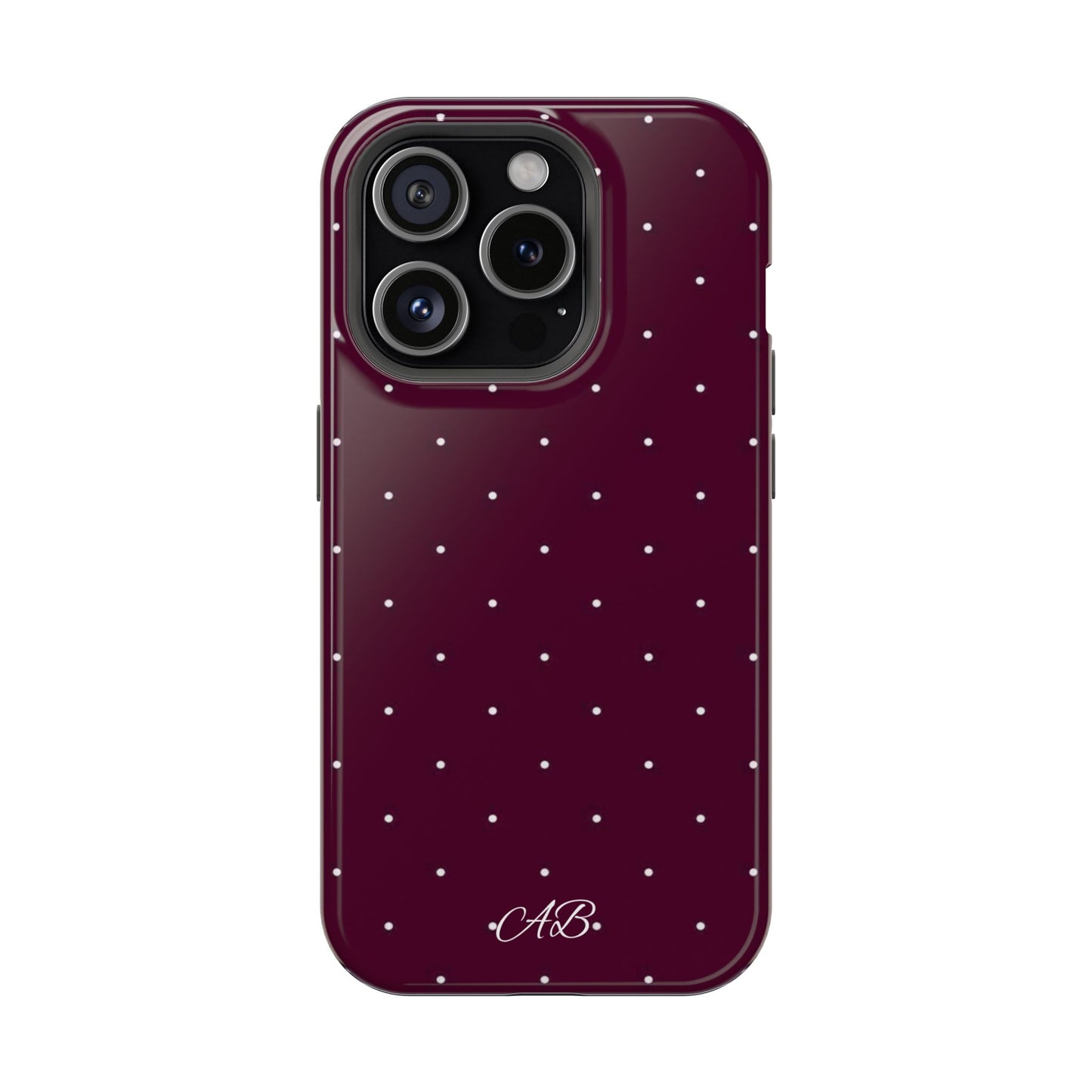 Magnetic Impact-Resistant Phone Case — Burgundy Microdot Protective Cover