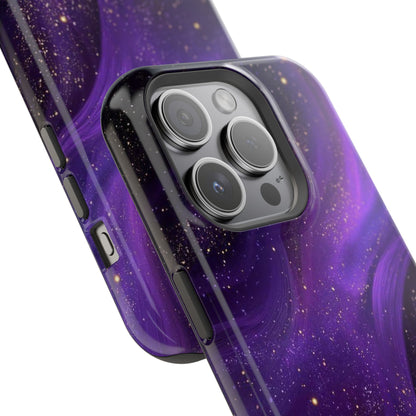 Purple Galaxy Magnetic Impact Phone Case — Shockproof Cosmic Swirl Design