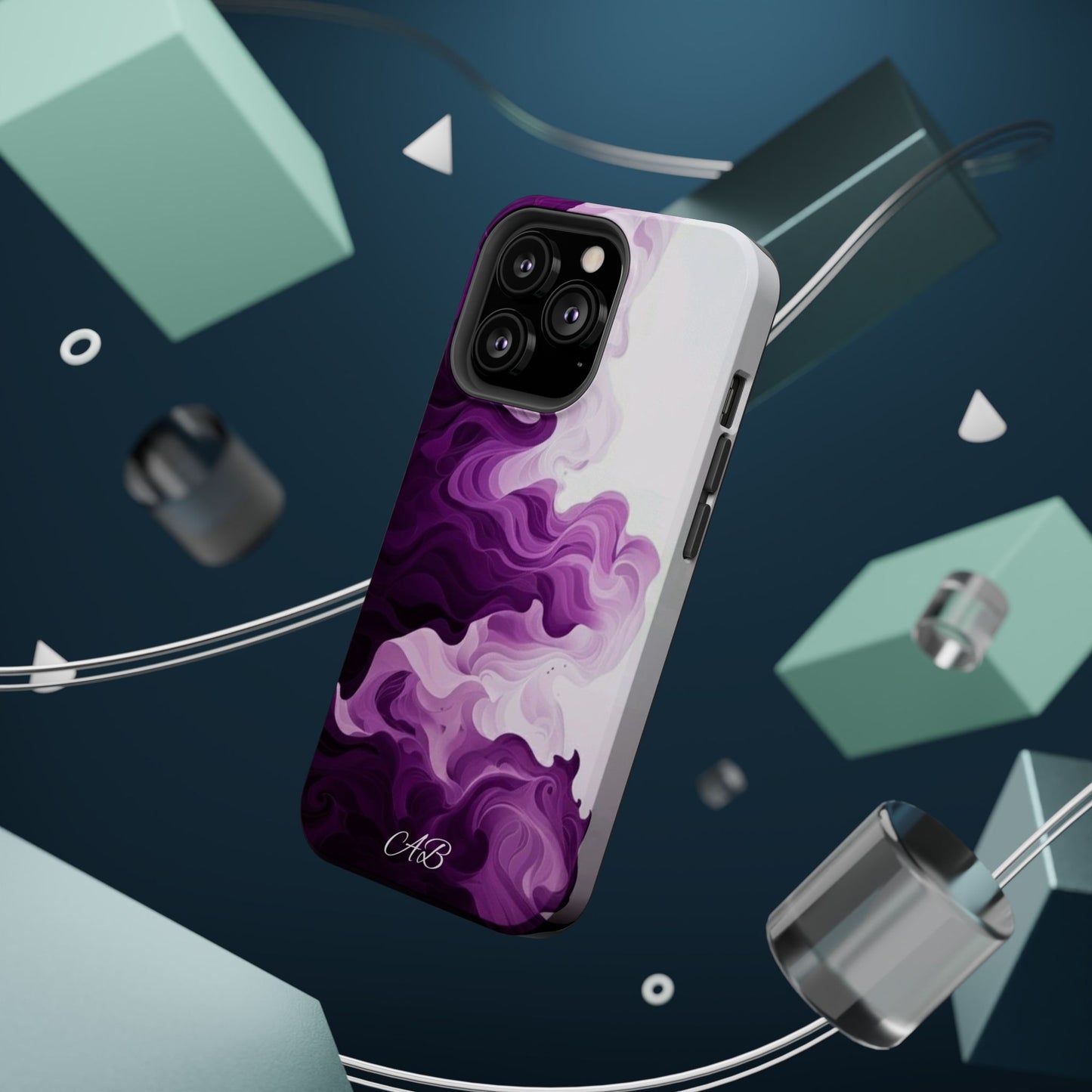 Purple Marble Smoke Phone Case — Magnetic Impact-Resistant