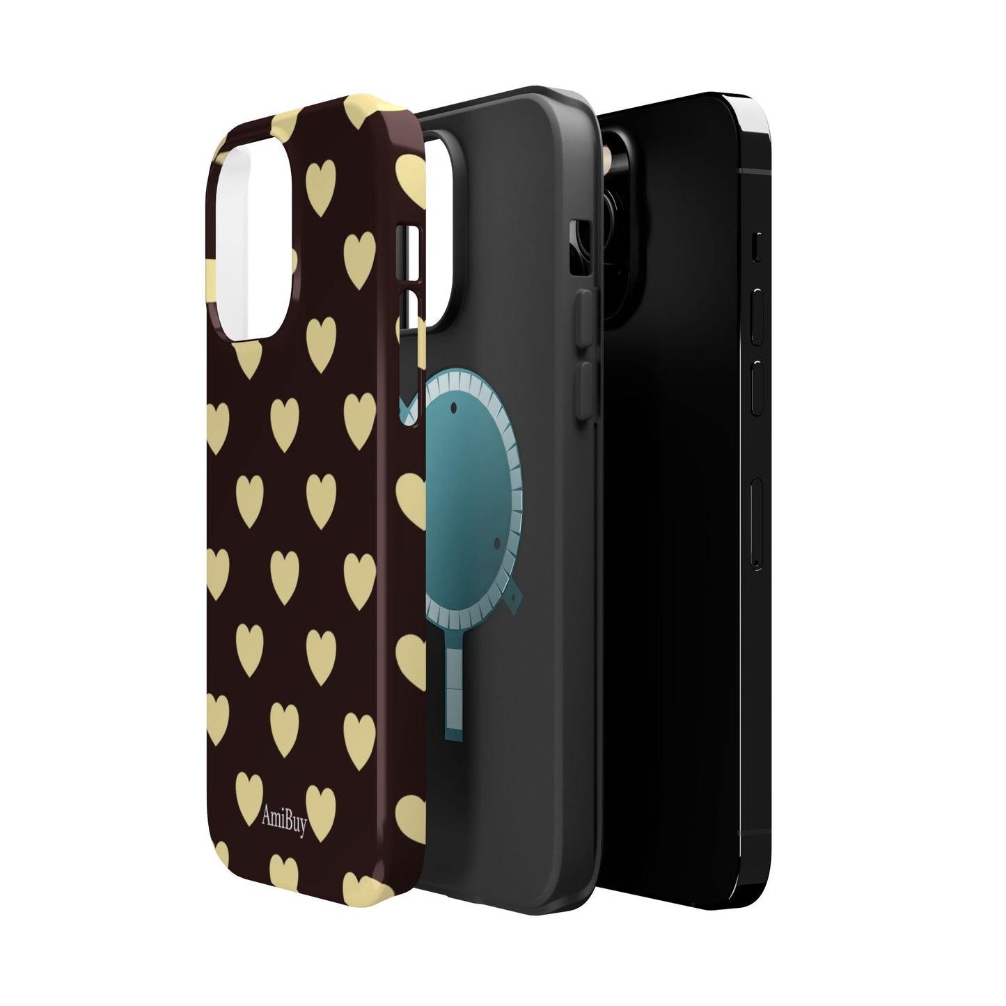 Heart Pattern Magnetic Impact-Resistant Phone Case