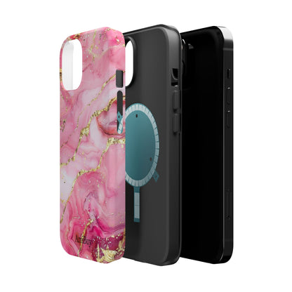 Pink Gold Marble Magnetic Impact-Resistant Phone Case
