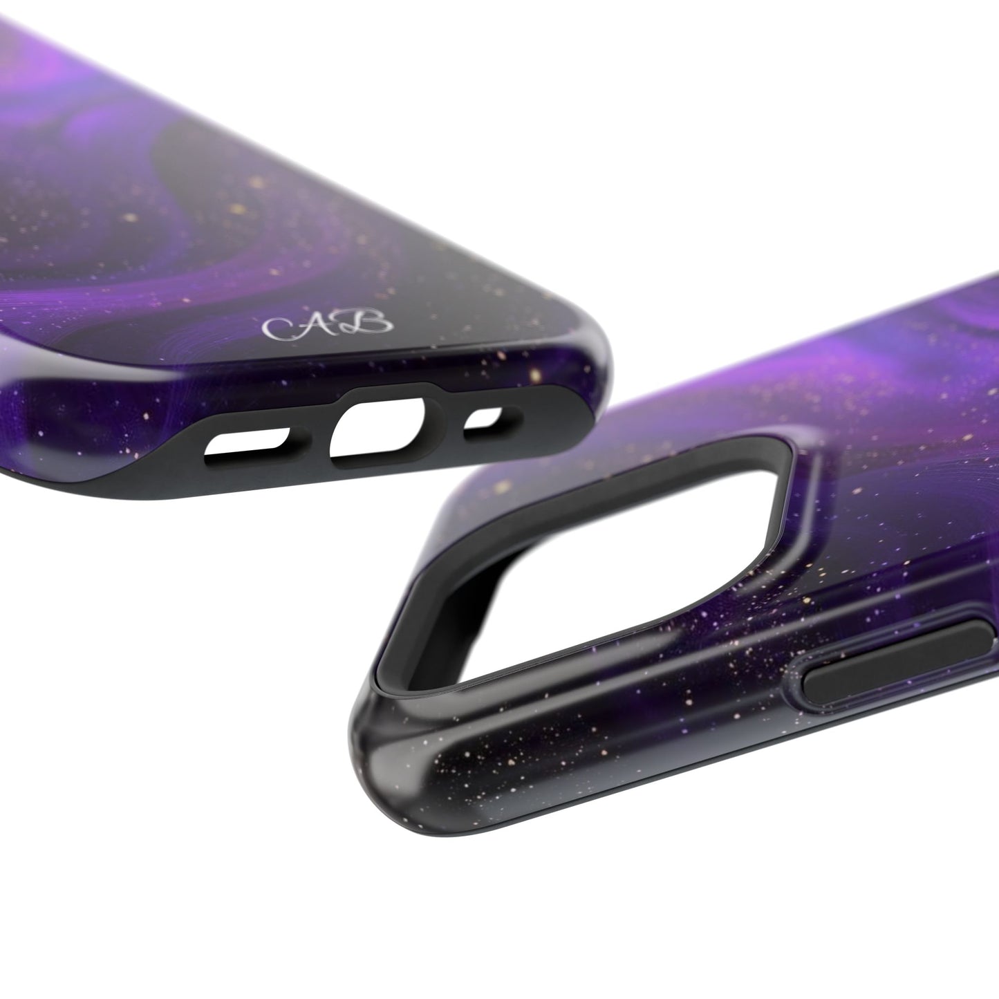 Purple Galaxy Magnetic Impact Phone Case — Shockproof Cosmic Swirl Design
