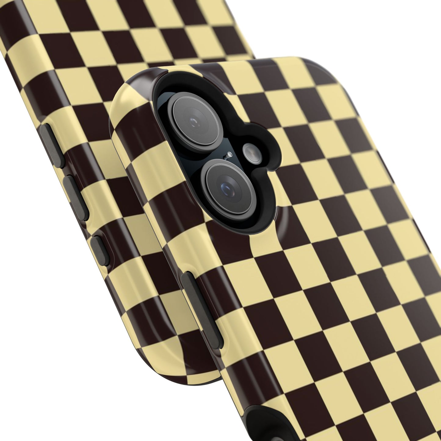 Checkerboard Magnetic Impact Case — Retro Black & Cream Phone Cover