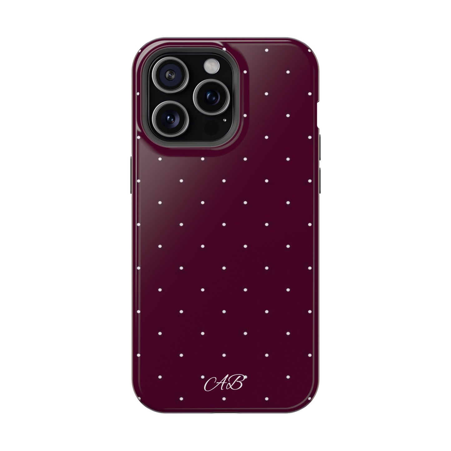 Magnetic Impact-Resistant Phone Case — Burgundy Microdot Protective Cover