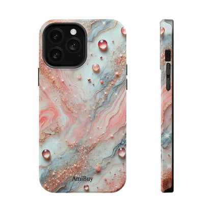Marble Rose Phone Case — Magnetic Impact-Resistant iPhone Cover