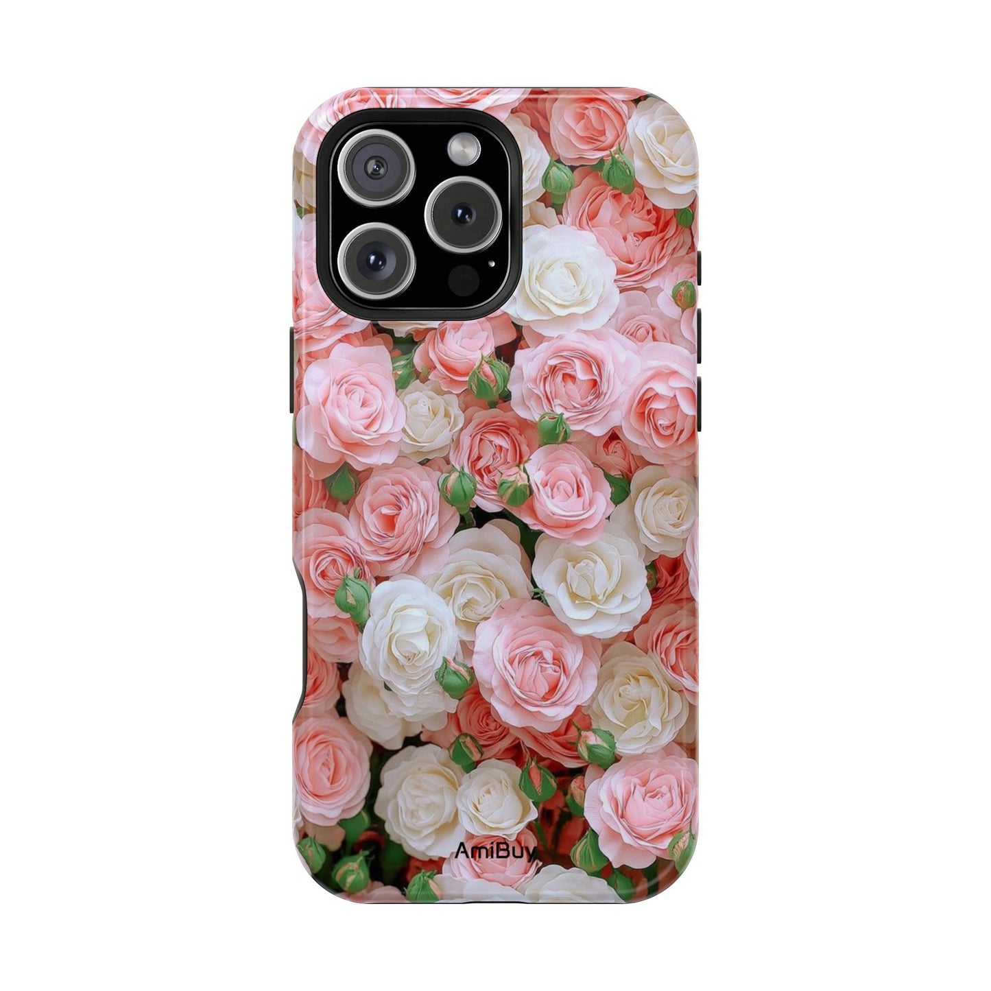 Floral Rose Pattern Magnetic Impact-Resistant Phone Case