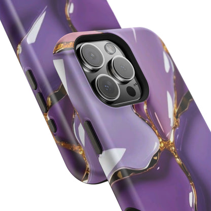 Purple Gold Marble Magnetic Impact-Resistant Phone Case