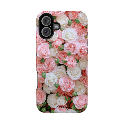Floral Rose Pattern Magnetic Impact-Resistant Phone Case