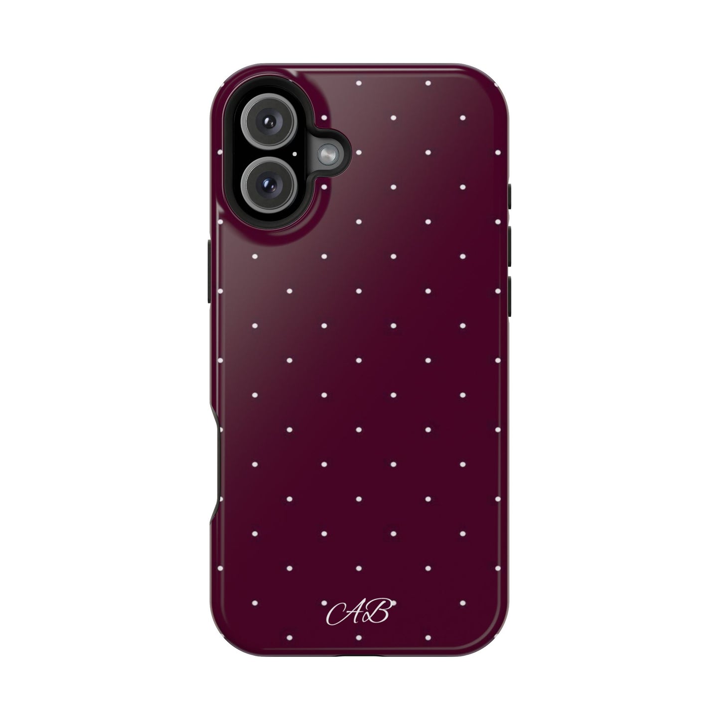 Magnetic Impact-Resistant Phone Case — Burgundy Microdot Protective Cover