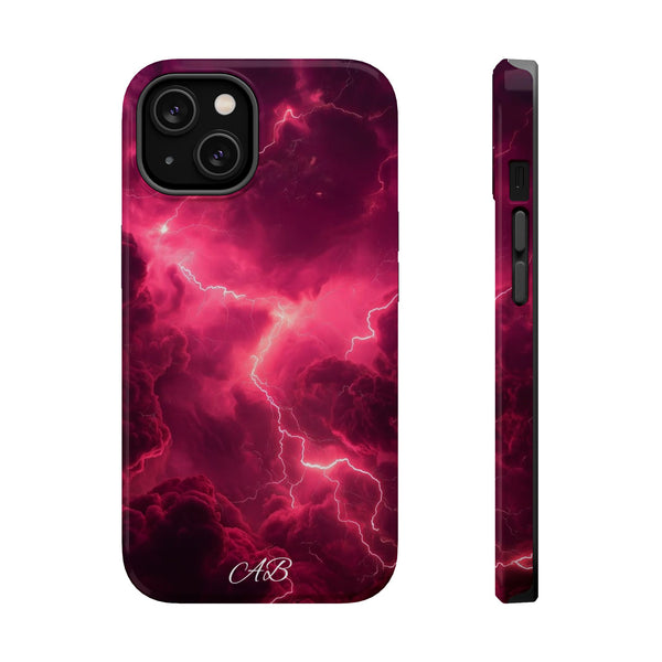 Magenta Lightning Phone Case — Magnetic Impact-Resistant iPhone Cover