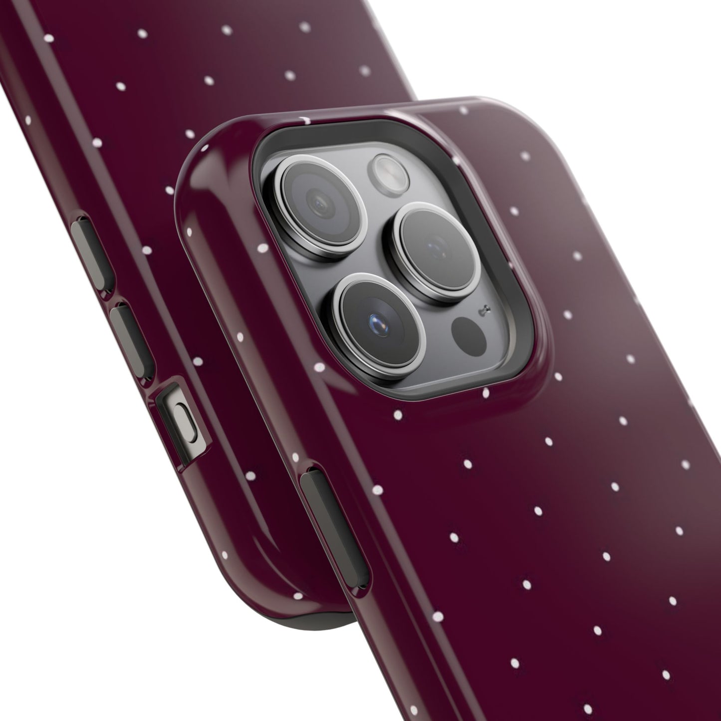Magnetic Impact-Resistant Phone Case — Burgundy Microdot Protective Cover