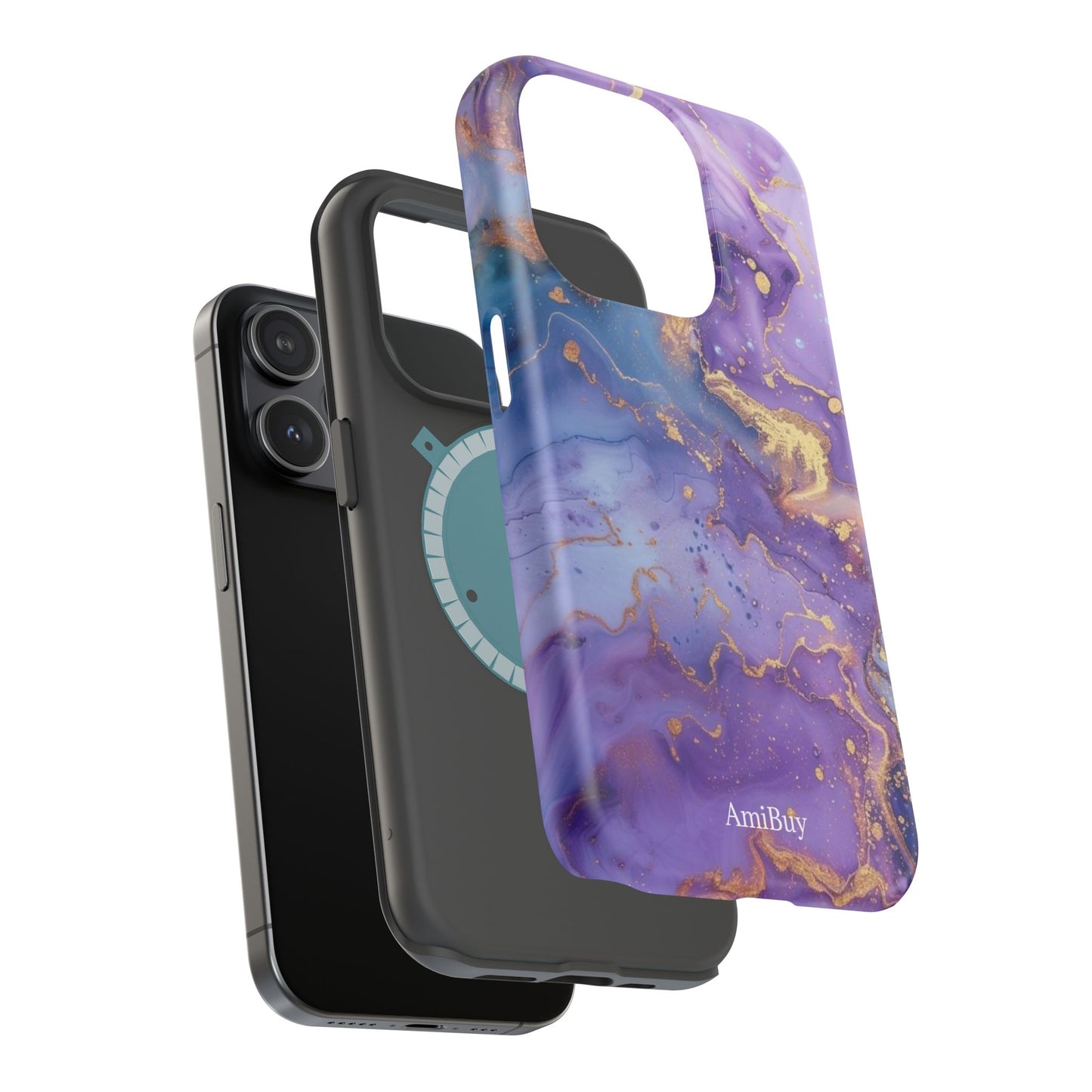 Purple Marble Magnetic Impact-Resistant Phone Case