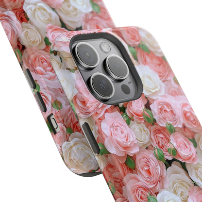 Floral Rose Pattern Magnetic Impact-Resistant Phone Case