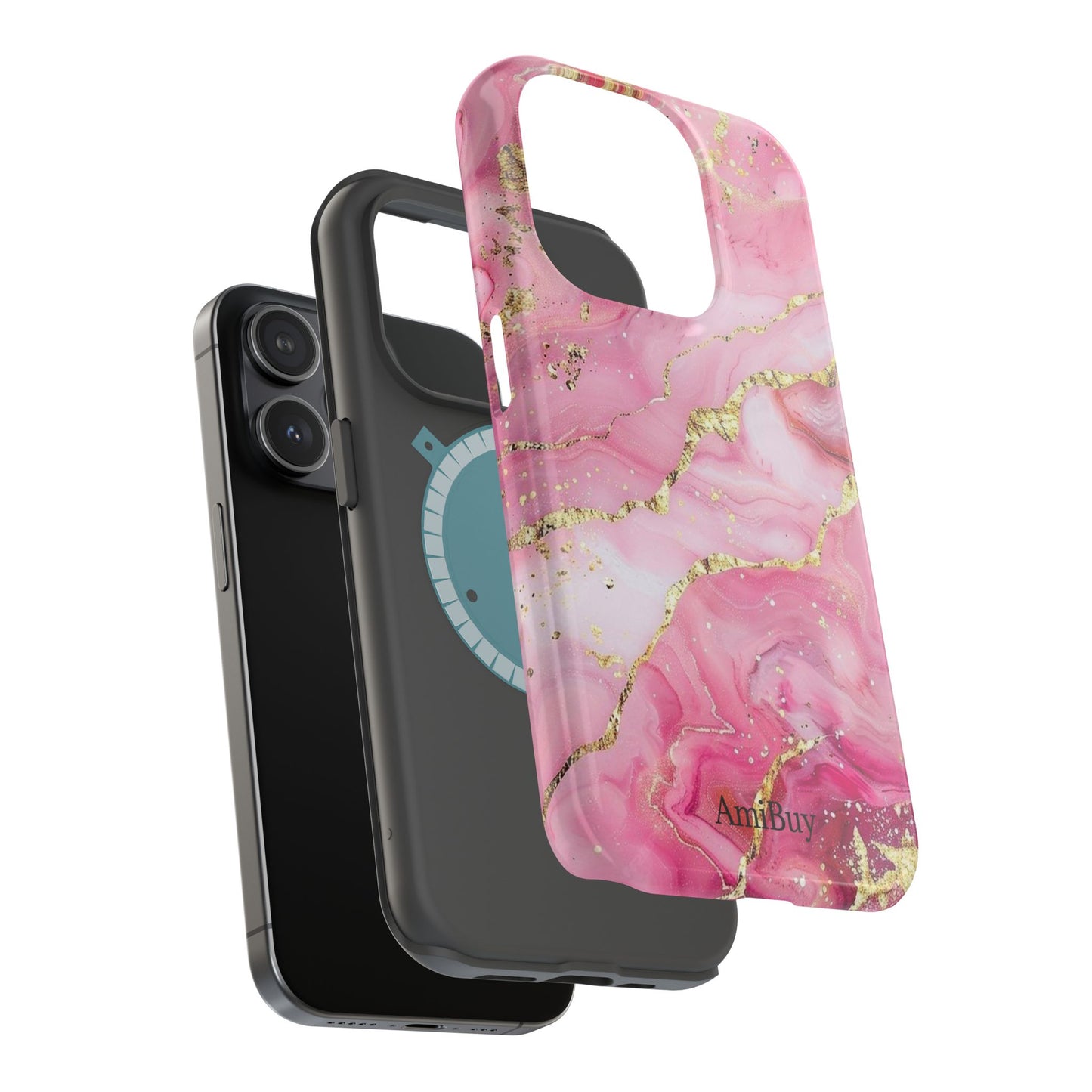 Pink Gold Marble Magnetic Impact-Resistant Phone Case