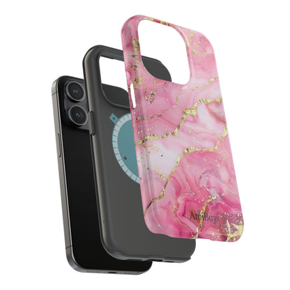 Pink Gold Marble Magnetic Impact-Resistant Phone Case