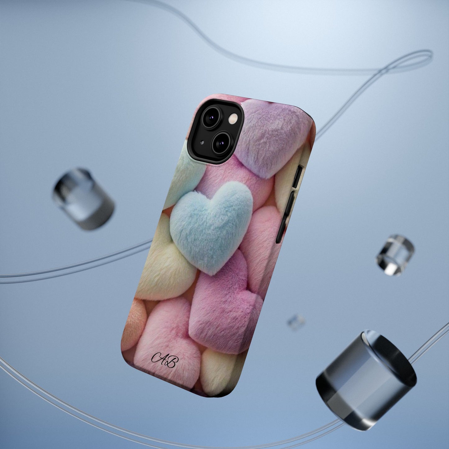 Pastel Heart Pattern Magnetic Impact-Resistant Phone Case