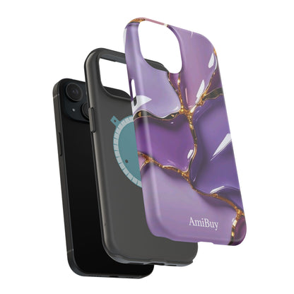 Purple Gold Marble Magnetic Impact-Resistant Phone Case