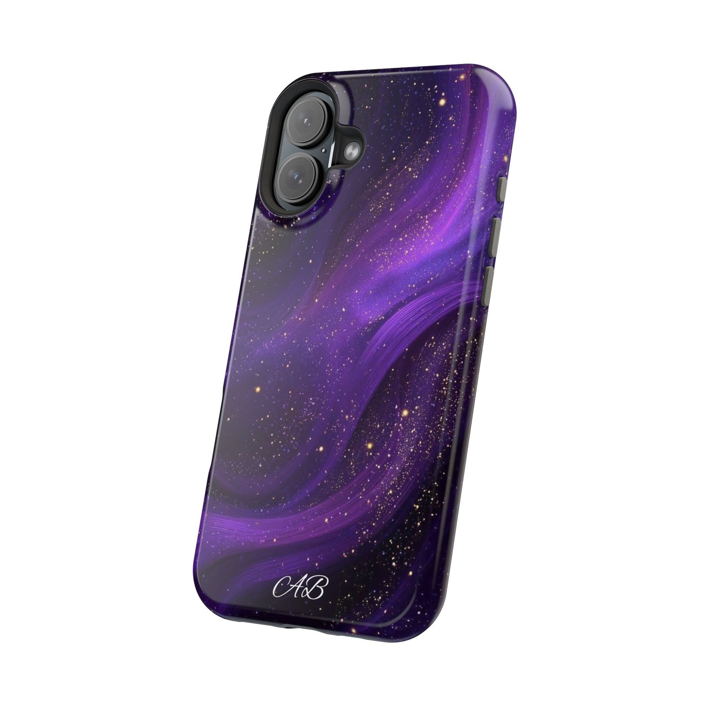 Purple Galaxy Magnetic Impact Phone Case — Shockproof Cosmic Swirl Design