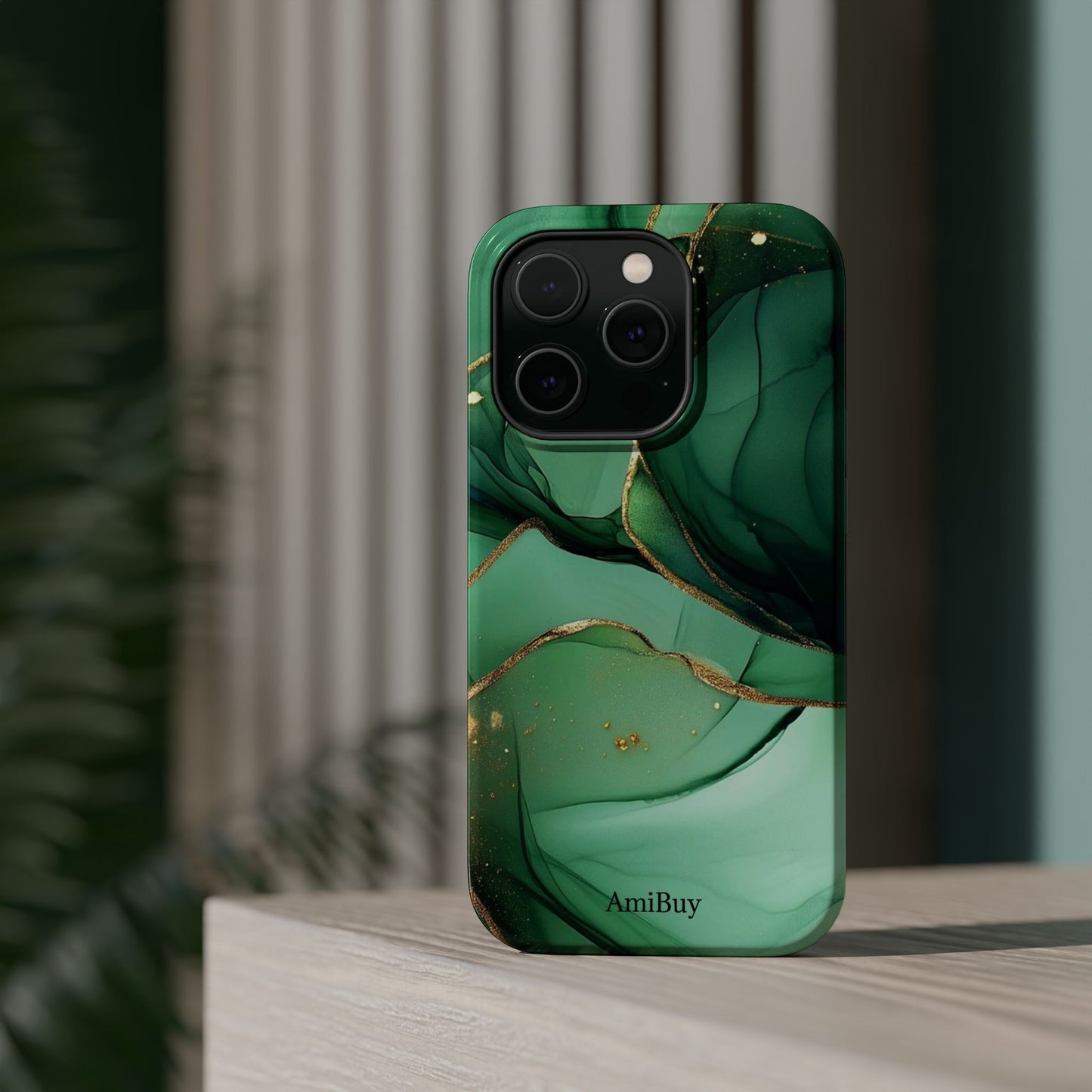 Green Marble Magnetic Impact-Resistant Phone Case
