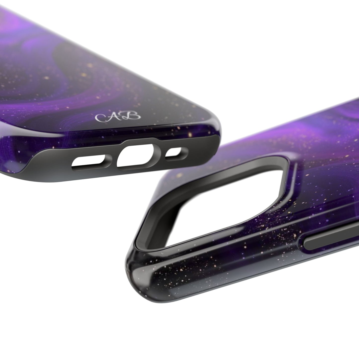 Purple Galaxy Magnetic Impact Phone Case — Shockproof Cosmic Swirl Design
