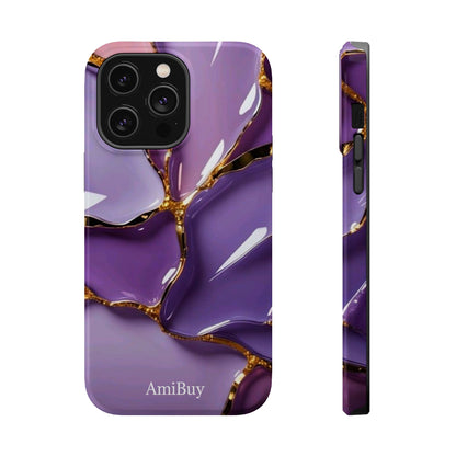 Purple Gold Marble Magnetic Impact-Resistant Phone Case