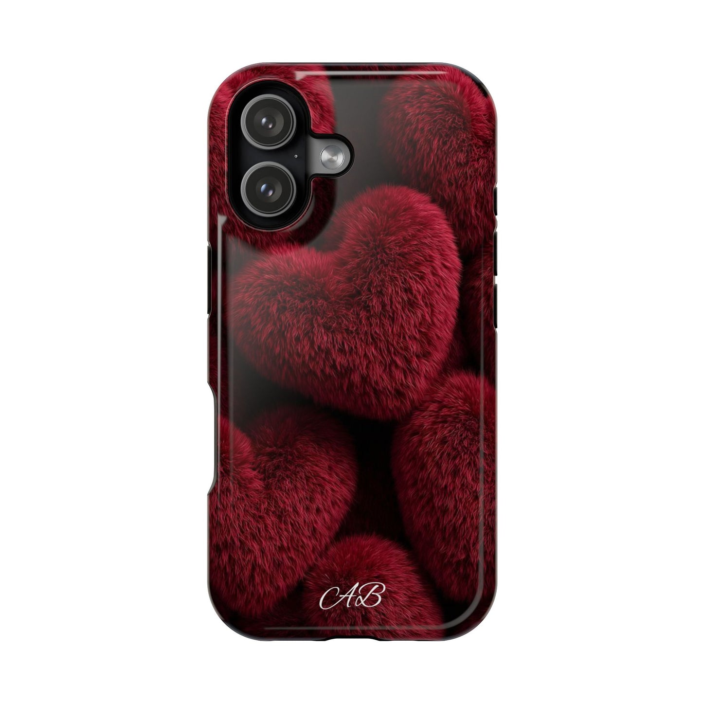 Magnetic Impact-Resistant Case — Plush Red Hearts Phone Cover