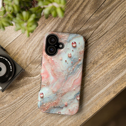 Marble Rose Phone Case — Magnetic Impact-Resistant iPhone Cover