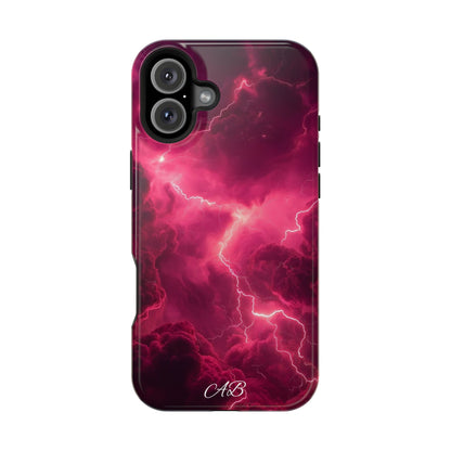 Magenta Lightning Phone Case — Magnetic Impact-Resistant iPhone Cover