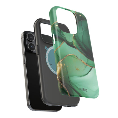 Green Marble Magnetic Impact-Resistant Phone Case
