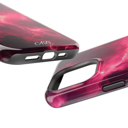 Magenta Lightning Phone Case — Magnetic Impact-Resistant iPhone Cover