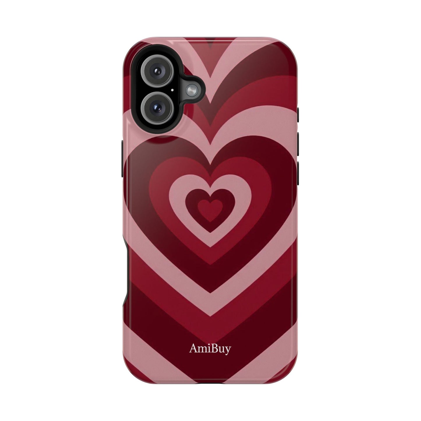 Magnetic Impact-Resistant Phone Case — Retro Layered Heart Design