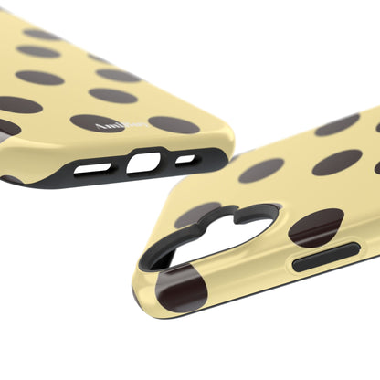 Polka Dot Magnetic Impact Phone Case — Yellow & Black Protective Cover