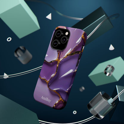 Purple Gold Marble Magnetic Impact-Resistant Phone Case