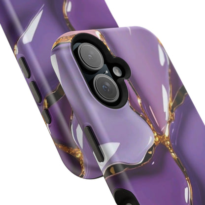 Purple Gold Marble Magnetic Impact-Resistant Phone Case