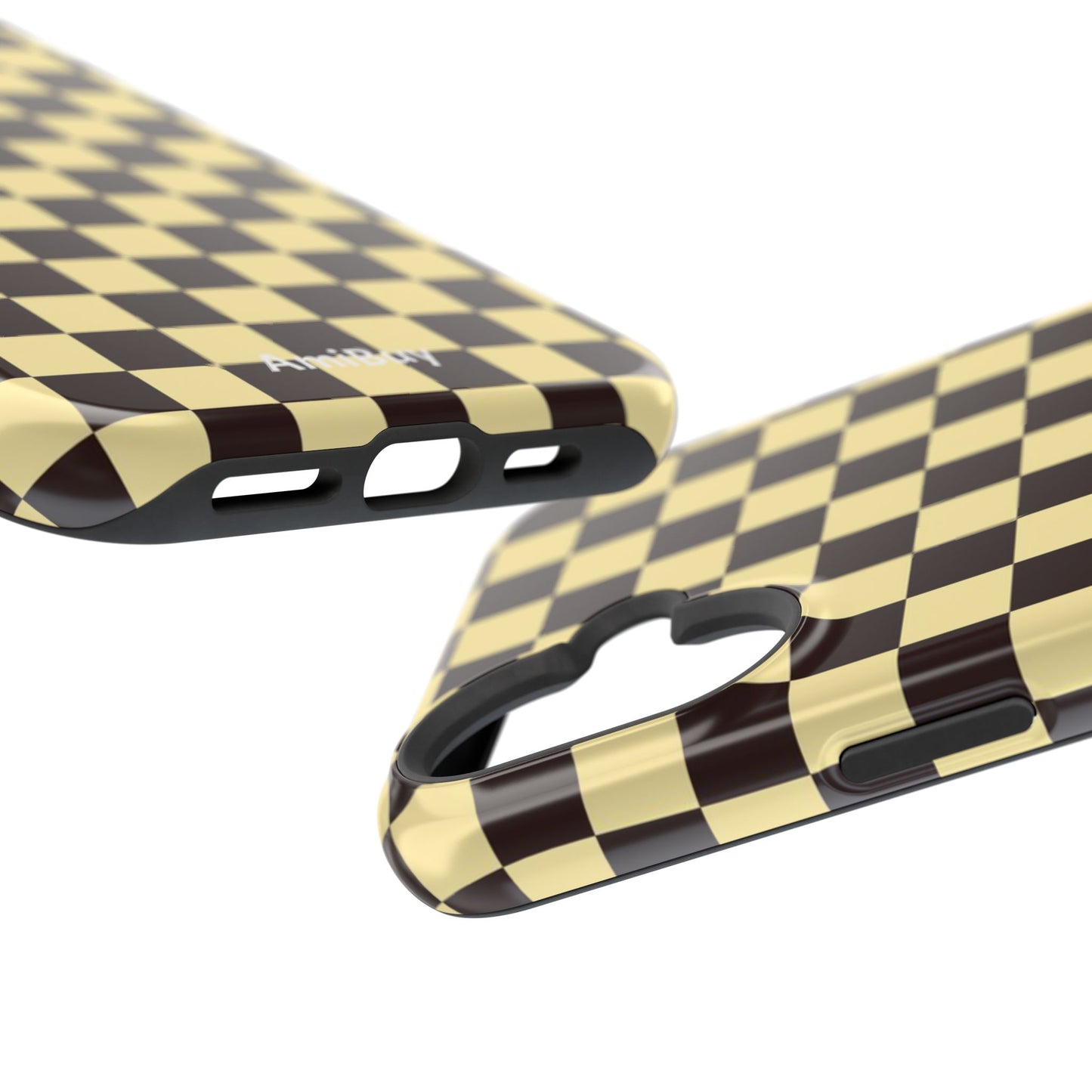 Checkerboard Magnetic Impact Case — Retro Black & Cream Phone Cover