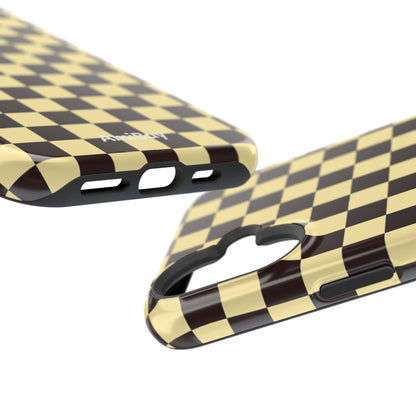 Checkerboard Magnetic Impact Case — Retro Black & Cream Phone Cover