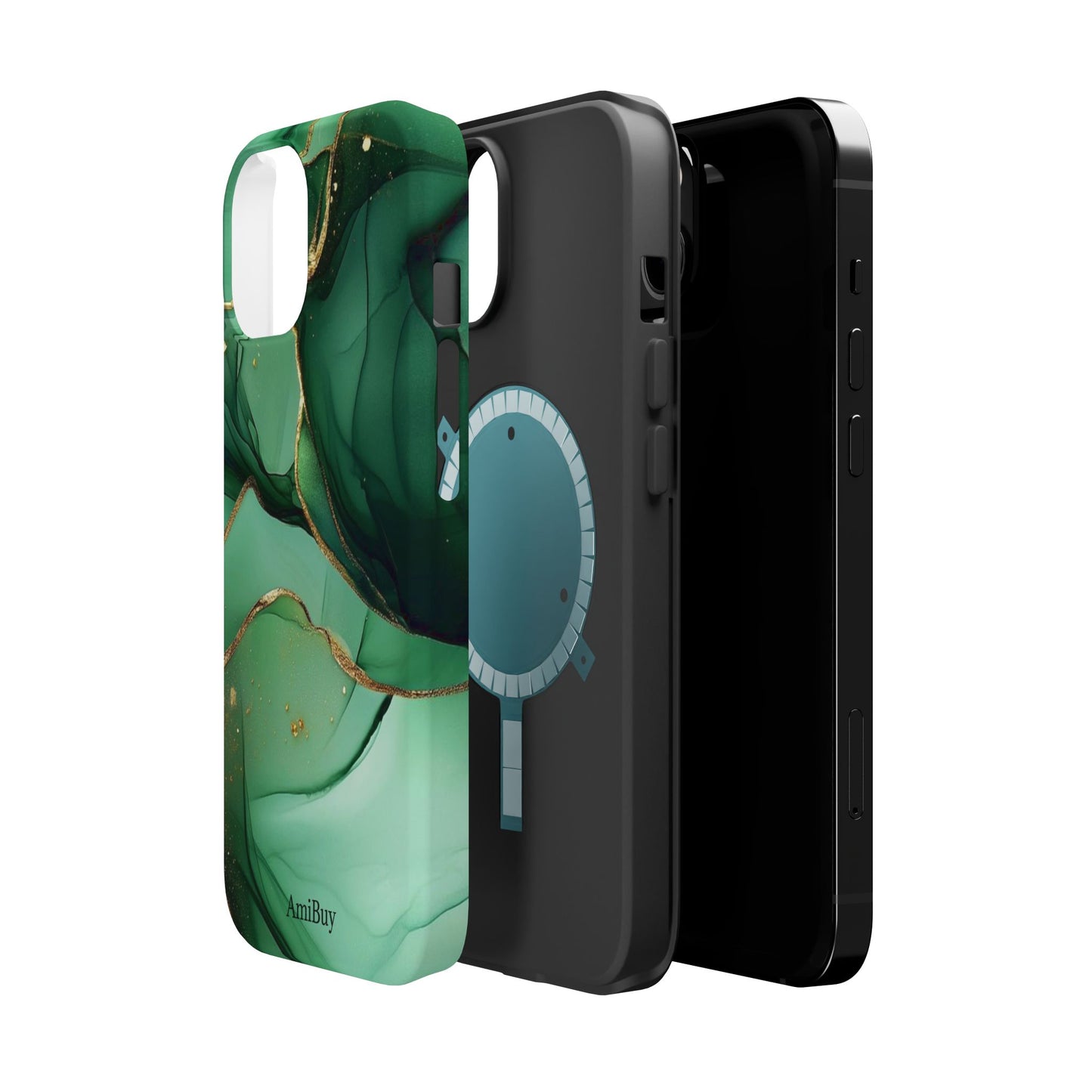 Green Marble Magnetic Impact-Resistant Phone Case