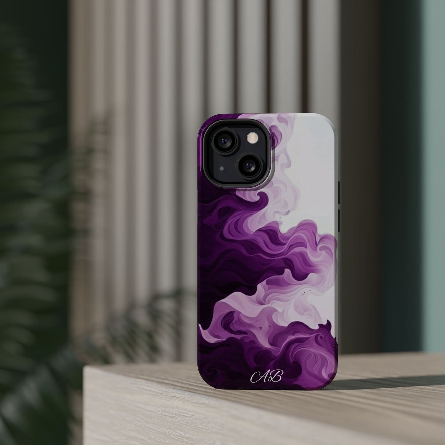 Purple Marble Smoke Phone Case — Magnetic Impact-Resistant