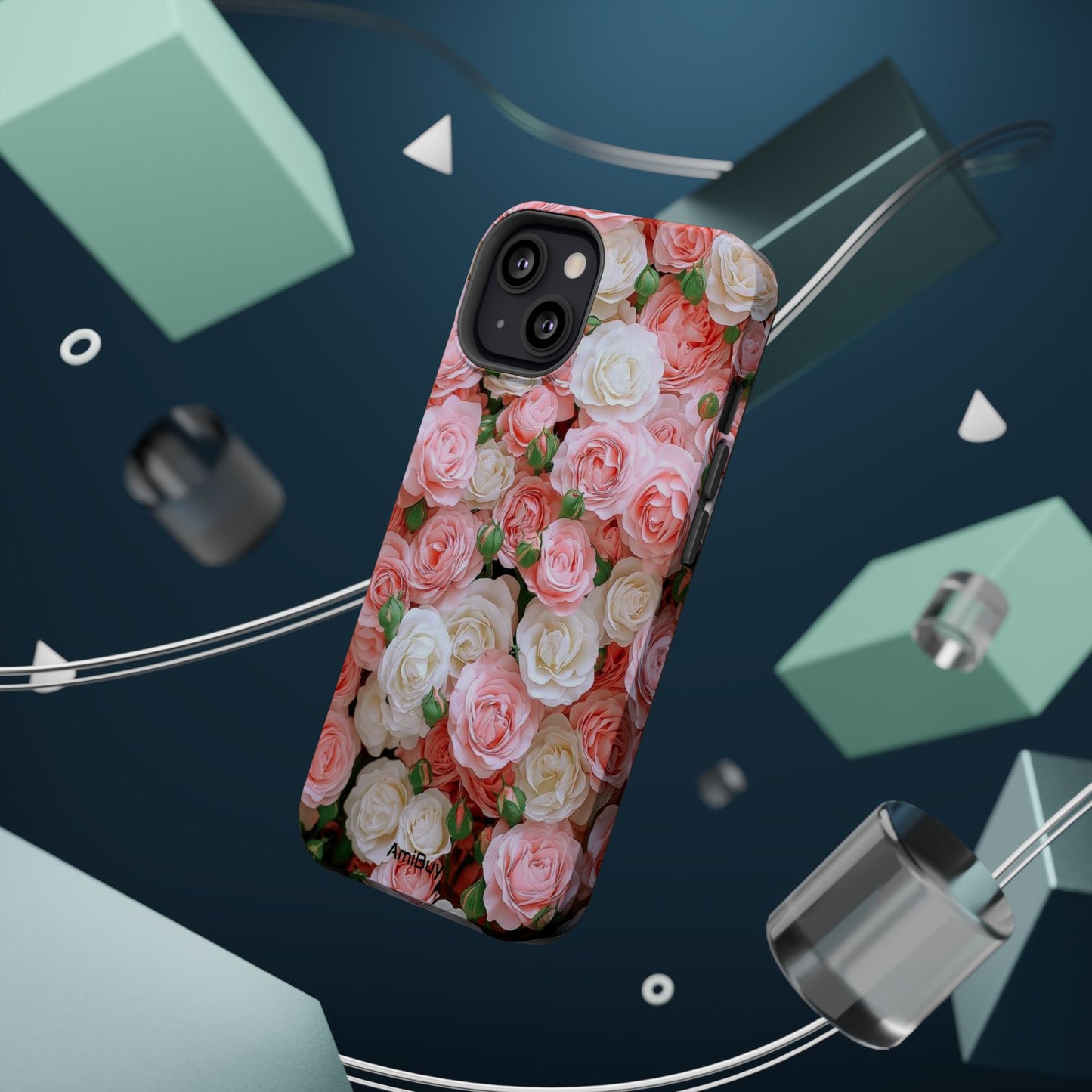 Floral Rose Pattern Magnetic Impact-Resistant Phone Case