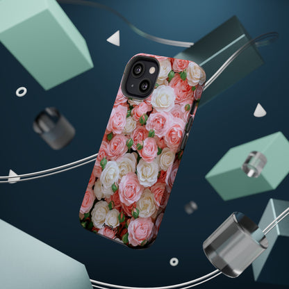Floral Rose Pattern Magnetic Impact-Resistant Phone Case