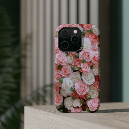 Floral Rose Pattern Magnetic Impact-Resistant Phone Case