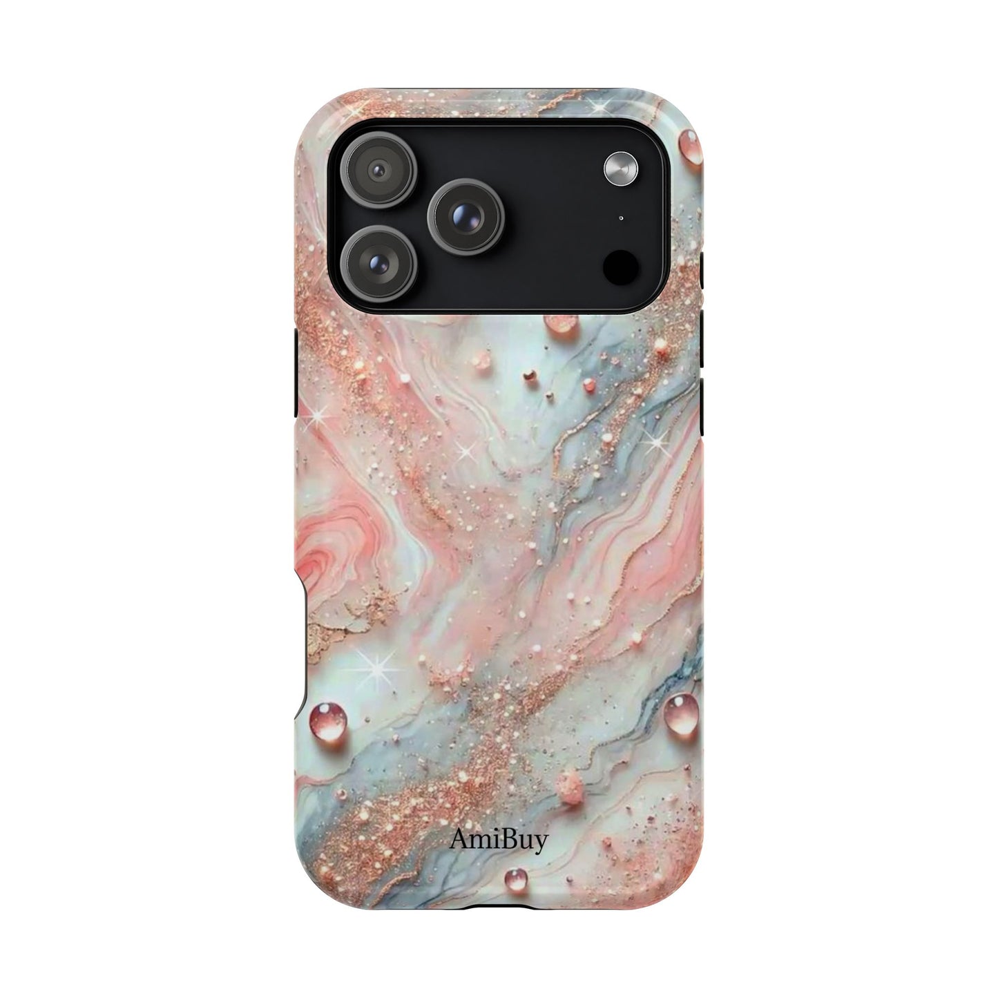 Marble Rose Phone Case — Magnetic Impact-Resistant iPhone Cover