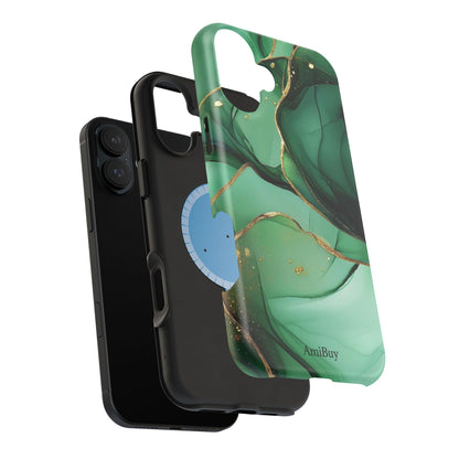 Green Marble Magnetic Impact-Resistant Phone Case