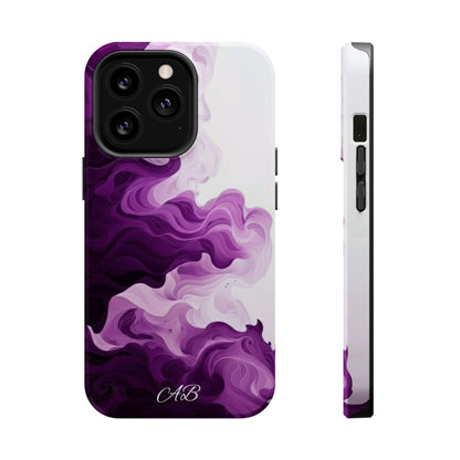 Purple Marble Smoke Phone Case — Magnetic Impact-Resistant