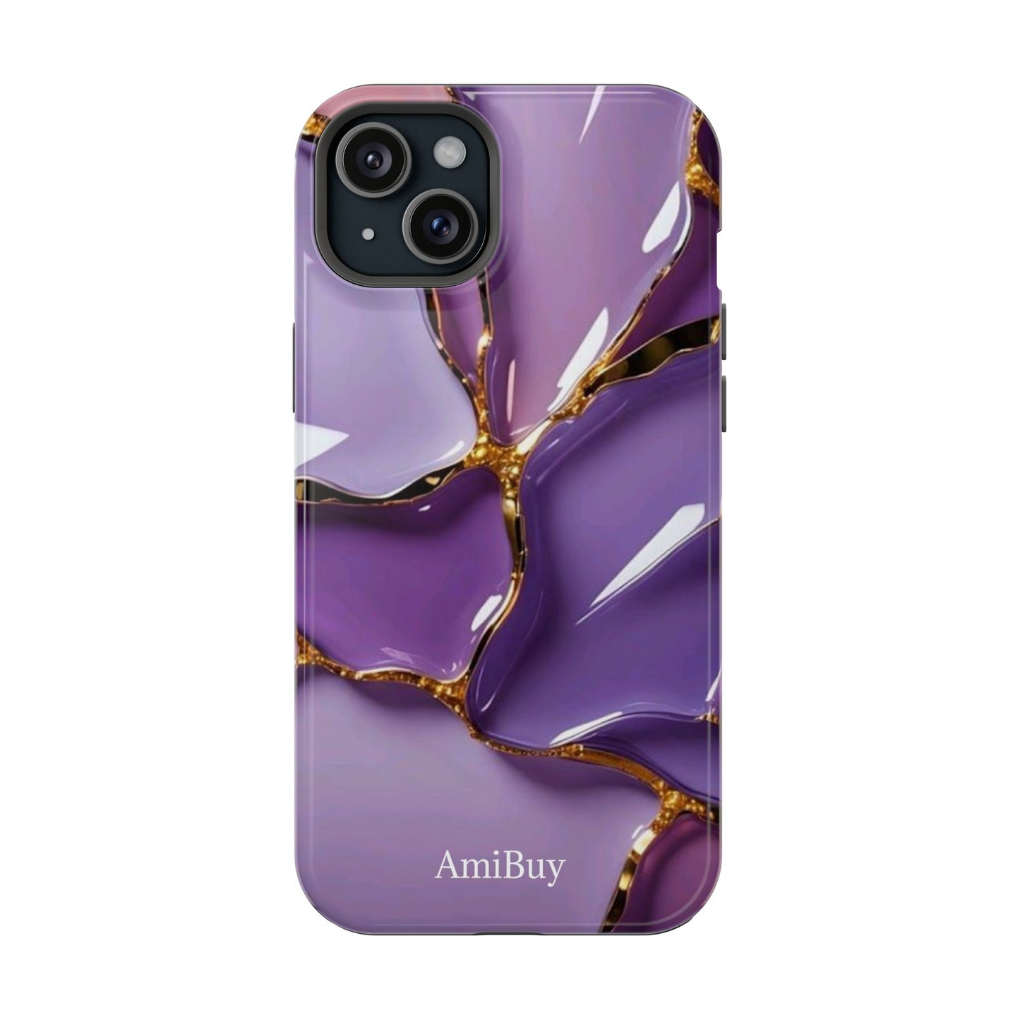Purple Gold Marble Magnetic Impact-Resistant Phone Case