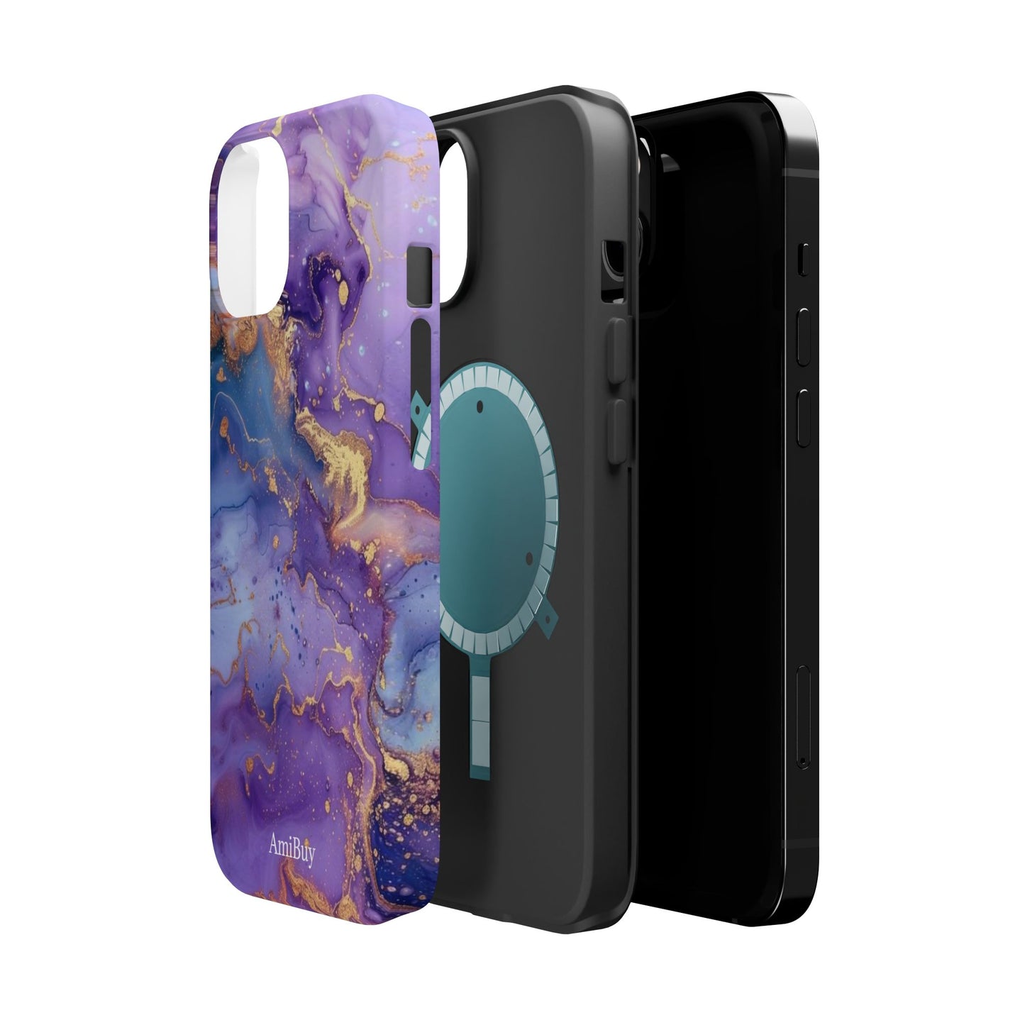 Purple Marble Magnetic Impact-Resistant Phone Case