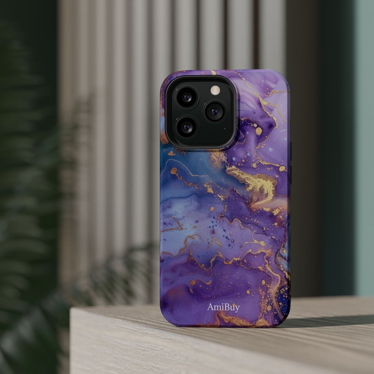 Purple Marble Magnetic Impact-Resistant Phone Case