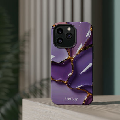 Purple Gold Marble Magnetic Impact-Resistant Phone Case