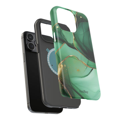Green Marble Magnetic Impact-Resistant Phone Case